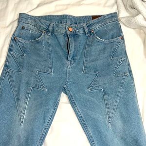Lightening bolt jeans